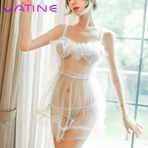VATINE Womens Underwear Large Erotic Lingerie Sexy Hot Erotic Costumes Lingerie Lace Dress Transparent Bra