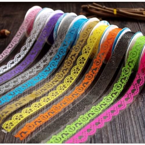 1pc Transparent Colored Lace Tape DIY Album Diary Decorative Stickers Cute Tape