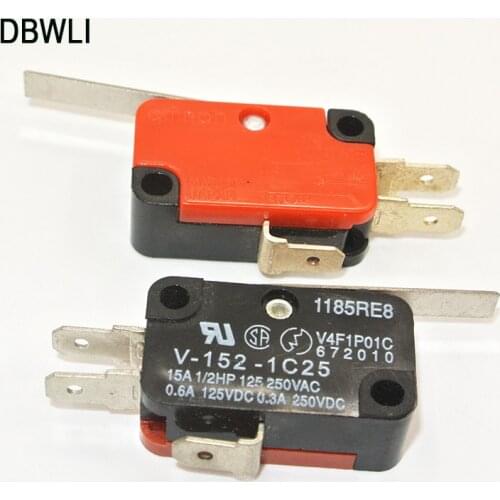 10pcs V-152-1C25 Straight Hinge Lever AC DC Micro Switch Limit Switch