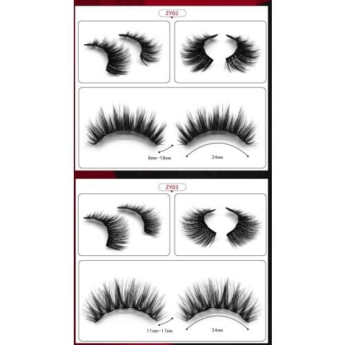 2 Pairs Magnetically Attractive Natural Thick Five-magnet False Eyelashes Mixed Magnetic Liquid Eyeliner Makeup Set New TSLM1