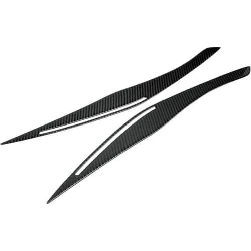 2PCS Car Headlight Eyebrow Carbon Fiber Light Eyebrow Eyelid Cover Trim for BMW- 3 Series E90 E91 2009-2012