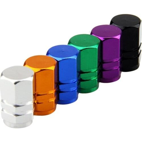 4pcs Dustproof Caps Car Tire Valve Stem Hexagon Cap Automobiles Motorcycles Truck Bicycle Wheel Tires Valves Tyre Air Caps Cover