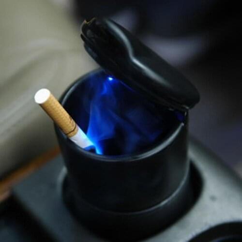 40% Dropshipping!!Universal Car Ashtray Flame Retardant ABS Ash Cylinder Holder with Light for Vehicles