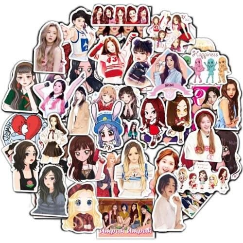 50Pcs/Set Red Velvet Photo Sticky Crystal Photo Card Stickers Photograph Cards Stationery Stickers