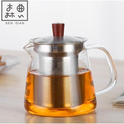 SENDIAN Japanese-style Thickened Glass Tea Cup Finely Filtered Inner Glass Pot 2021 New Hot Office Home Kitchen Accessories