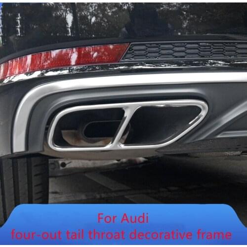 Four-out tail throat exhaust pipe modification 16-19 for Audi A4 A6L A7 tail throat decoration frame modification