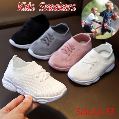 Baby Sneakers Infant Shoes Fashion Childrens Flat Shoes Baby Kids Girls Shoes Stretch Breathable Mesh Sports Running Shoes