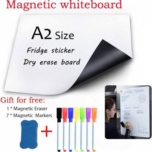 A2 Size Message Board Fridge Sticker Magnetic WhiteBoard Dry Erase White Board Calendar Kids Drawing Board Memo Marker Pen