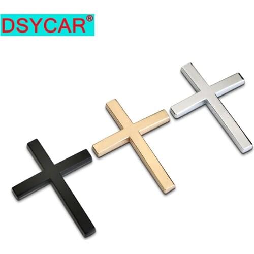 DSYCAR 1Pcs 3D Metal Cross Car Side Fender Rear Trunk Emblem Badge Sticker for Buick Chevrolet Malibu VW Ford Jeep Honda Kia