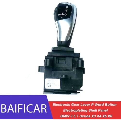 Baificar Brand New Electronic Gear Lever P-shaped Button Gear Handle Electroplated Shell Panel For BMW 3 5 7 Series X3 X4 X5 X6