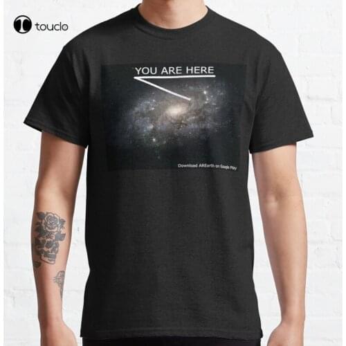 Augmented Reality "You Are Here" Earth 3D Model Appears Google Play Android Classic T-Shirt Cotton Tee Shirt