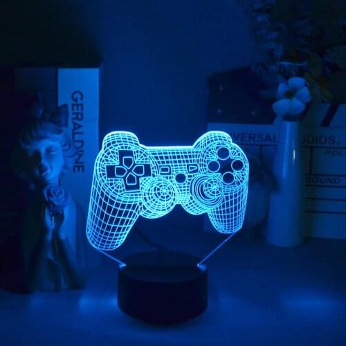 Cool 3D Illusion P4P Gamepad LED Night Light for Kids Child Bedroom Decor Prize Game Shop Desktop Color Changing Decoration Lamp