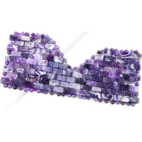 Amethyst Eye Mask Premium Cooling Jade Sleep Masks Natural Purple Crystal Healing Stone Anti-Aging Soothe Eye Fatigue Skin Care