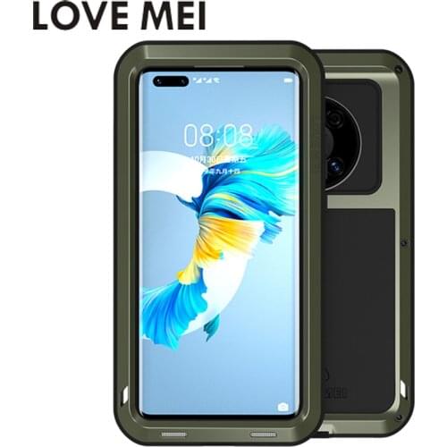 LOVE MEI Powerful Heavy Duty Shockproof Fundas Metal Cover For Huawei Mate40 Mate 40 Pro 40pro 5G Case Silicone Coque Shell