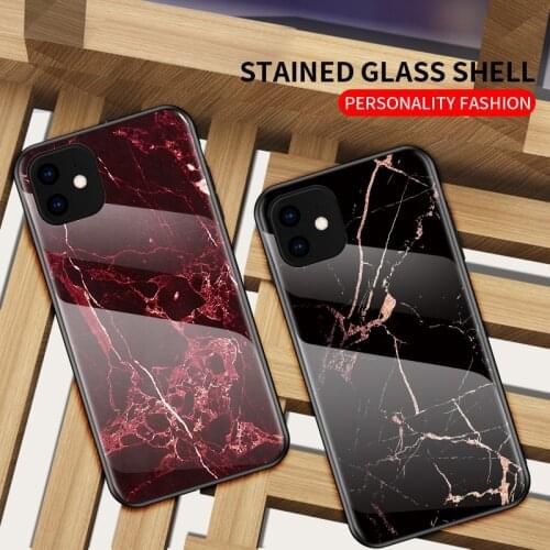 Marble Glass Phone Case For iPhone 11 Case Luxury Fashion Cover For iPhone XR XS Max 7 8 Plus Case For iPhone 11 Pro Max Cover