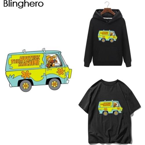 BH1225 Blinghero Cartoon Car Heat Transfer Patch Iron-On Transfers Vynil Heat Press Stickers Unisex Ironing Stickers