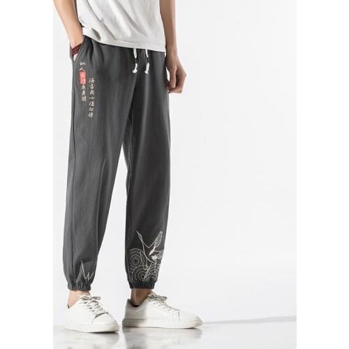 2020 Mens Jogging Pants Chinese Style Harem Pants Men Cotton Linen Casual Sweatpants Male Large Size Loose New Trousers M-5XL