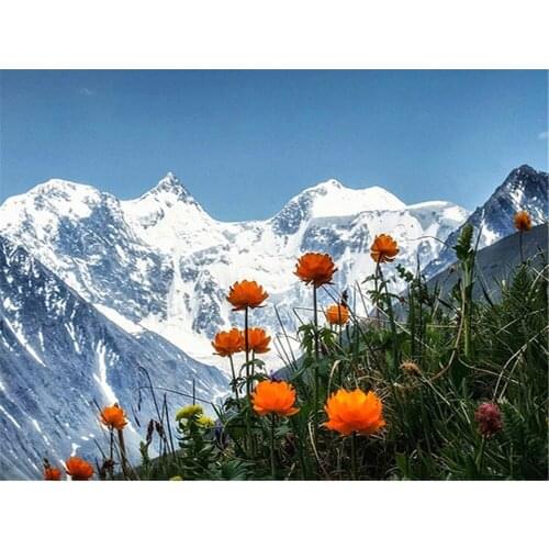 Flower Landscape DIY 11CT Cross Stitch Embroidery Kits Craft Needlework Set Cotton Thread Printed Canvas Home Decoration Sale