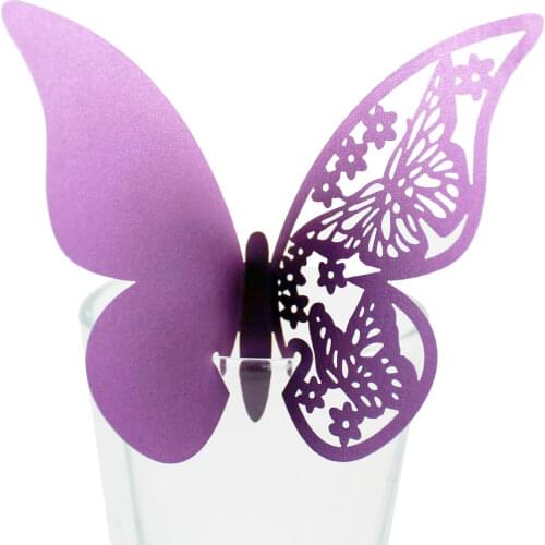 Butterfly Wine Glass Card Bride Stickers Organza Ribbon Artificial Pearls Beads Chain For Wedding Birthday Party Decoration