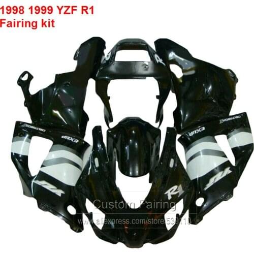 Fairing kit For YAMAHA YZF R1 98 99 ( + Silver line ) yzfr1 1998 1999 Fairings free shipping HY57