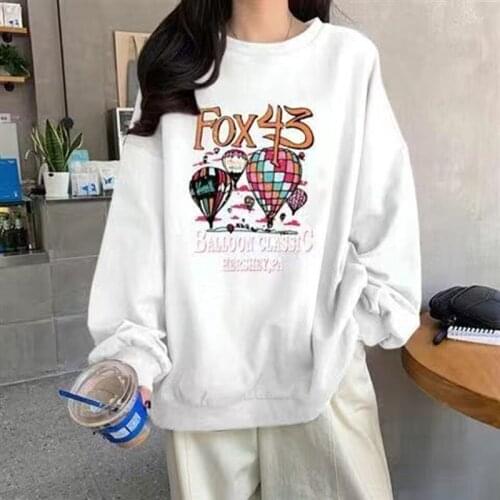 2020 autumn and winter new Korean pullover womens Harajuku style casual loose printing long-sleeved tops for lovers