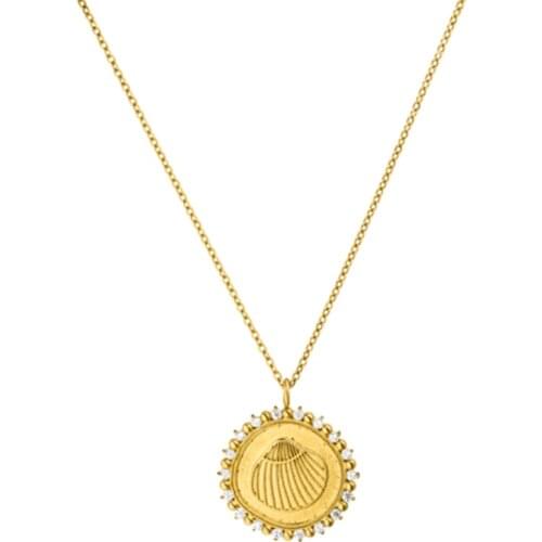 Mavis Hare Beautiful Stainless Steel Crystal Cowry Shell Kala Chain Necklace Aloha Ocean Jewelry as Beach Girl Gift