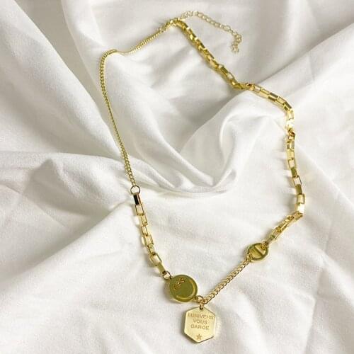 Smile Face Necklace Cute Round Steel Smile Face Pendant Eacklace Gold Smile Face Necklace For Women Girls