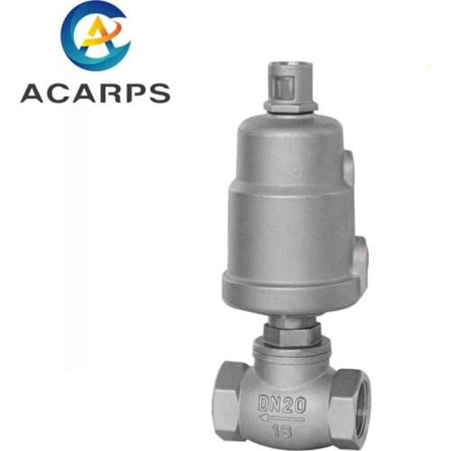 3/4" All Stainless Steel T Type Pneumatic Threaded Globe Valve Pneumatic Angle Seat Valve Water Valve Waist Drum Valve