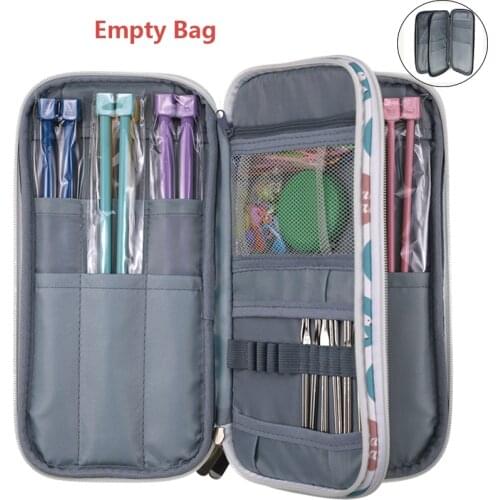 KOKNIT Empty Crochet Hook Bag Storage Bag For Crochet Hook and Knitting Needles Scissors Ruler Accessory Knitting Kit Case