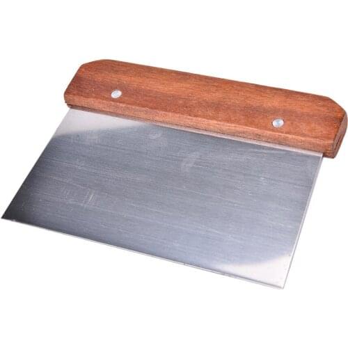 Wood Handle Stainless Steel Pastry Chopper Baking Pasta Spatula Pastry Dough Scraper Tools