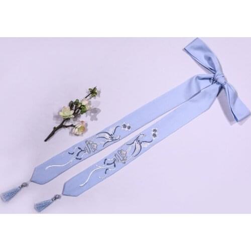 Hanfu hair band costume tire ribbon Ancient embroidery tassel hair rope hair red han elements Hanfu deserve to act the role of