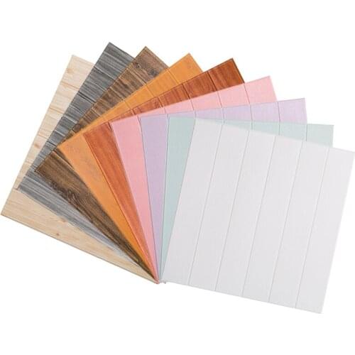 3d wallpaper self-adhesive wall stickers wood grain wall skirt decoration living room foam anti-collision soft three-dimensional