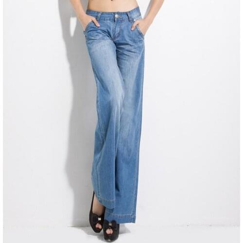 Wide Jeans Leg 2021 Spring Women Relaxed Jeans Ladies Casual Pants Jeans Female Paddy Trousers
