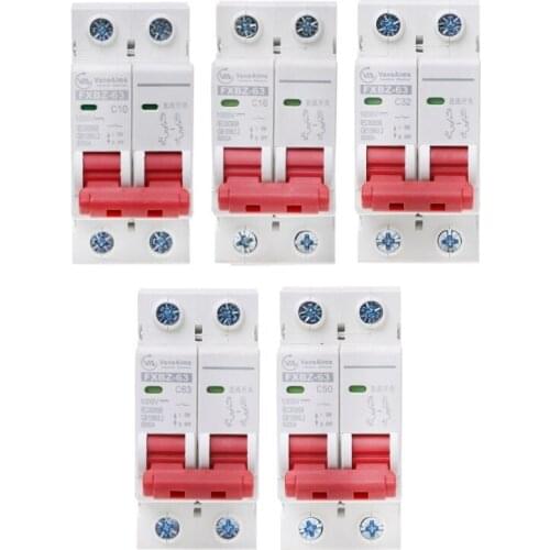 2P DC 1000V Solar Mini Circuit Breaker 10A/16A/32A/50A/63A DC Photovoltaic MCB