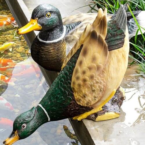 Resin Duck Figures Garden Decoration,Outdoor Statue,Yard Decoration for Pool Home Garden Pool Pond Decoration