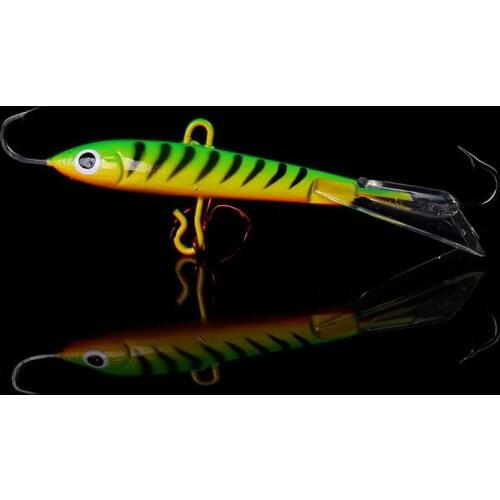 WALK FISH 80mm/17.4g Winter Ice Fishing Lure Snap Slow jigging Artificial Bait Balancer For Pike Walleye Perch Fishing Tackle