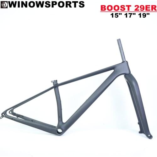 Winowsports 29ER MTB Carbon Frame MF199 Boost 148*12mm with fork 110*15MM UD Matte hardtail carbon moutain biking frame