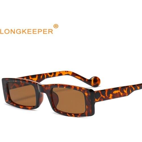 LongKeeper Small Rectangle Sunglasses Women 2021 Vintage Brand Designer Square Sun Glasses Female Eyewear Gafas De Sol Hombre