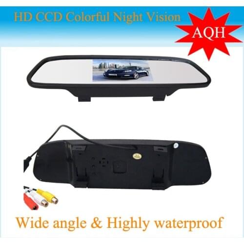 NEW 4.3 inch TFT Car LCD Rear View Rearview DVD Mirror Monitor for car CCD camera cam.Free Shipping