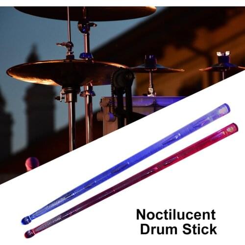 1 Pair 3 Modes 7A/5A Noctilucent Glow in The Dark Stage Performance Flashing Colorful LED Drum Sticks Percussion Mallets