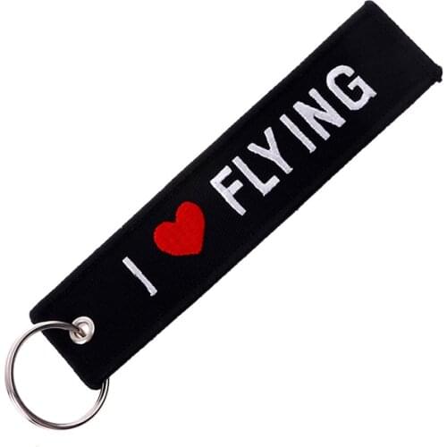 1PCS Embroidery Fabric Key Ring Car Motorcycle Key Chain Crew Tag Pilot Bag Luggage