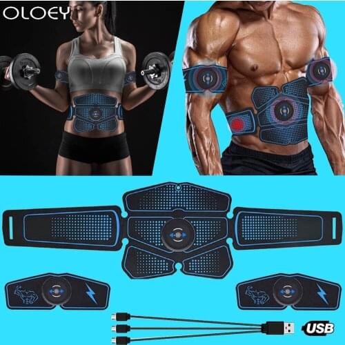 2020 Muscle Electro Fitness Equipment Training Gear Toner Gym Abdominal Muscle Stimulator Trainer Abs EMS USB Charging Home Gym
