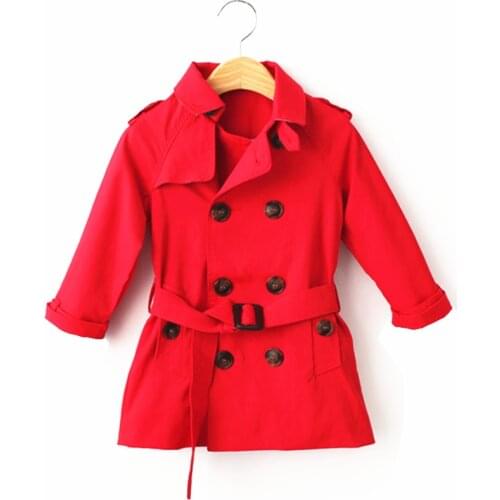 Seartist Baby Girls Boys British Trench Coat Windproof Jacket Double Breasted Windbreaker Button Belt Outwear Outfit 2021 New 30