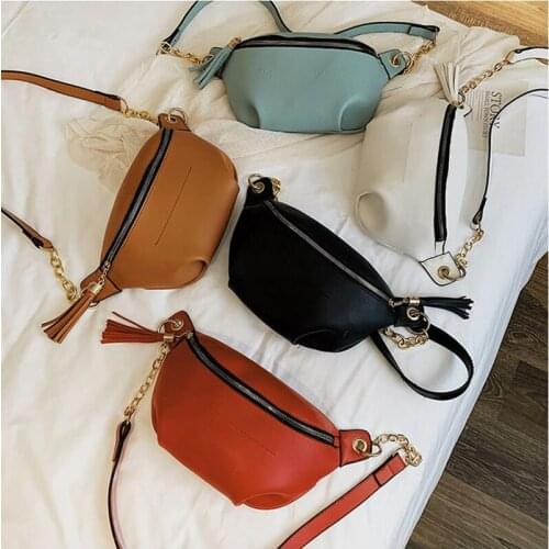 2021 Womens Waist Bag Shoulder Crossbody Chest Bag Female Fanny Pack Solid Color