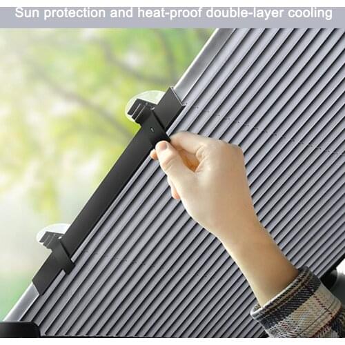 46-65CM Retractable SUV Truck Car Front Windshield Sunshade Rear Window Parasol UV Protection Curtain