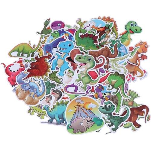 50 Pcs DIY Waterproof Child Toy Sticker Cartoon Dinosaur Mixed Series Stickers For Notebook PC Skateboard Bicycle Car Motorcycle