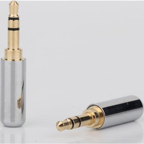 6pieces 3.5mm Plug Audio Jack Connector 3 Pole Gold-Plated Metal Earphone Adapter Soldering for DIY Stereo Headset Earphone