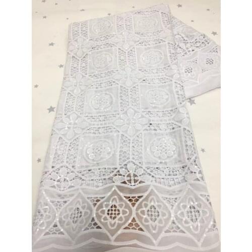 White French Sequined Tulle Lace Fabric Embroidery Nigeria Mesh Lace Fabric 5 Yards African Lace Fabric Wedding VXZ5129