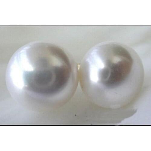 Free Shipping whoselase HOT SELL Perfect AAA 9-10mm WHITE South Sea Pearl Earrings 925silver