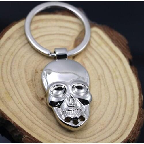 Skull keychain cool key chain for men cranium keychain key holder creative portachiavi chaveiro llaveros hombre bag charm